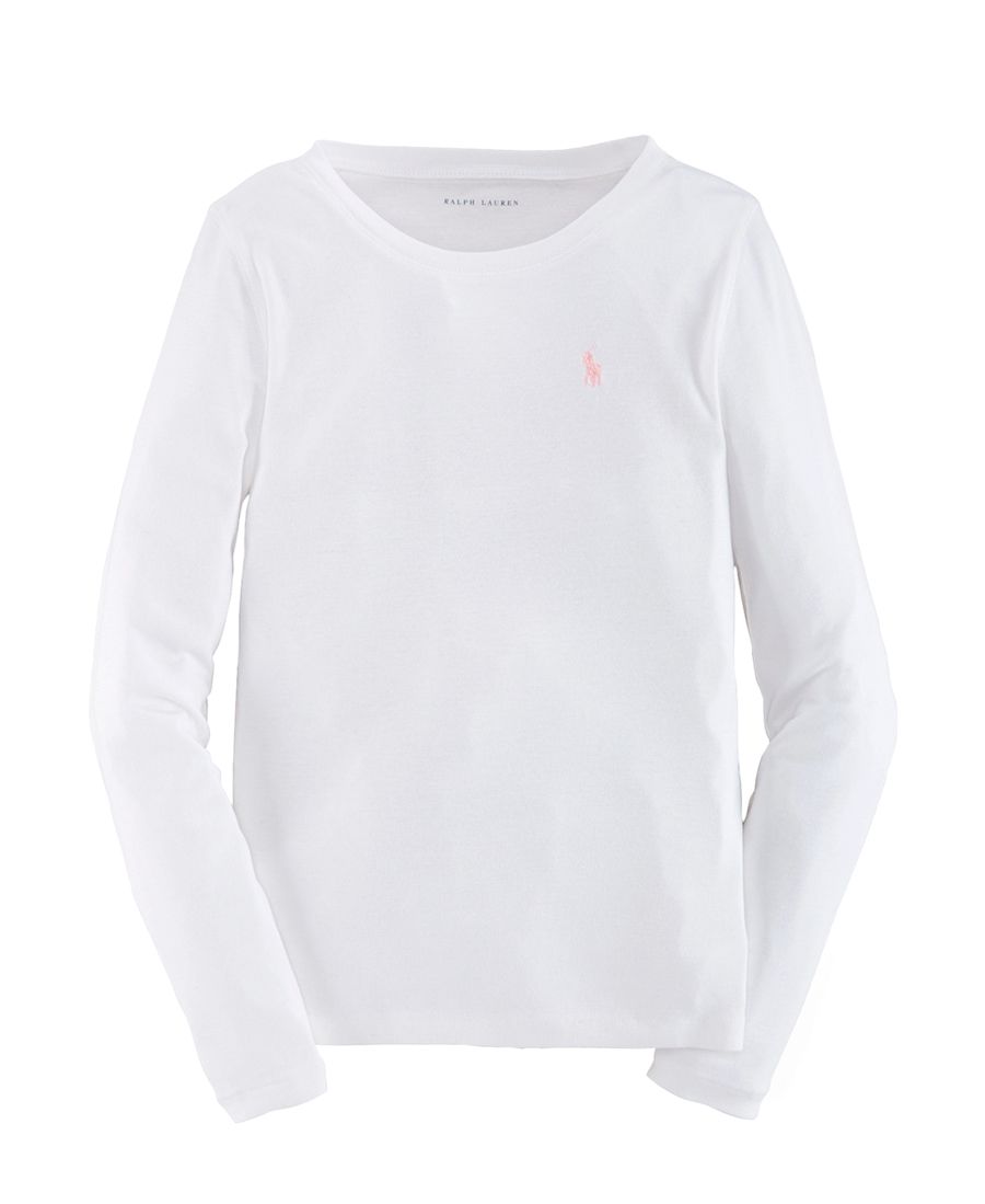 Optimismo forma Corte Camiseta Niña Polo Ralph Lauren Básica Blanca - Ro Infantil