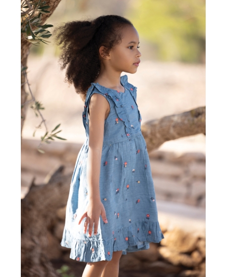 Vestido Niña TARTINE ET CHOCOLAT Denim Bordado